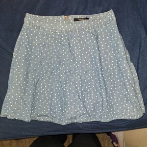 Forever 21 sz Med blue&white polka dot skirt